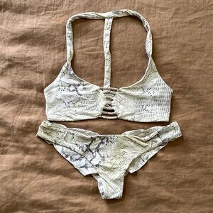 Boys & Arrows T-Style Snake Print Bikini